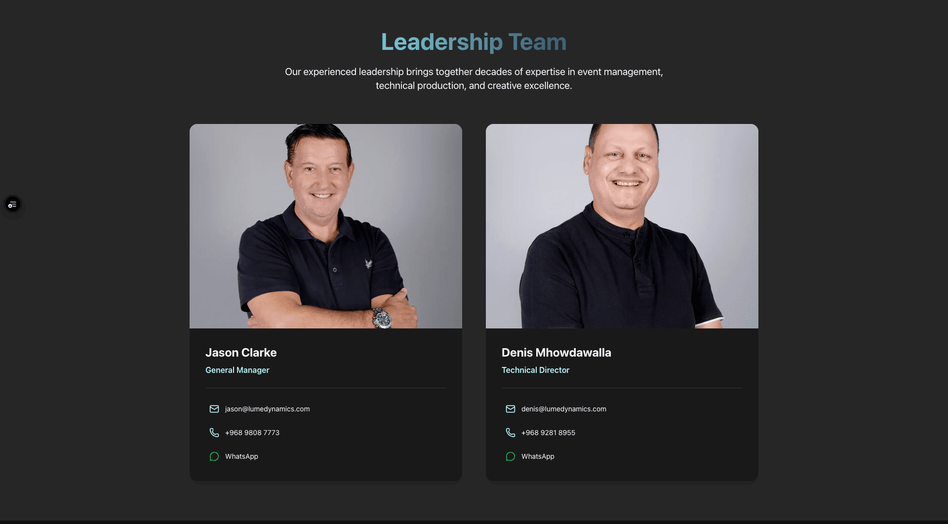 Lume Dynamics Leadership Team